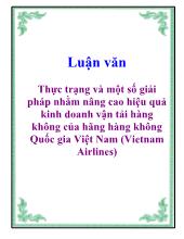 Đề tài Thực trạng và một số giải pháp nhằm nâng cao hiệu quả kinh doanh vận tải hàng không của hãng hàng không Quốc gia Việt Nam (Vietnam Airlines)