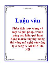 Đề tài Một số giải pháp cơ bản nâng cao hiệu quả hoạt động marketing mặt hàng thủ công mỹ nghệ của công ty ở công ty ARTEX-Hà Nội