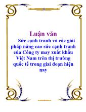 Đề tài Sức cạnh tranh và các giải pháp nâng cao sức cạnh tranh của Công ty may xuất khẩu Việt Nam trên thị trường quốc tế trong giai đoạn hiện nay