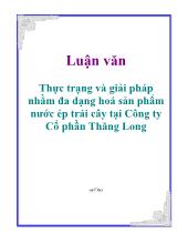 Luận văn Đa dạng hoá sản phẩm nước ép trái cây tại Công ty Cổ phần Thăng Long