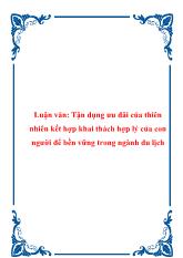 Luận văn Một số giải pháp khai thác, phát triển tuyến du lịch chủ đề 