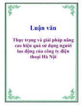 Luận văn Nâng cao hiệu quả sử dụng người lao động của công ty điện thoại Hà Nội