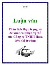 Luận văn Phân tích tình hình thị trường của công ty TNHH Hasa