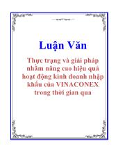 Luận văn Thực trạng và giải pháp nhằm nâng cao hiệu quả hoạt động kinh doanh nhập khẩu của VINACONEX