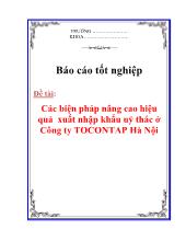 Đề tài Các biện pháp nâng cao hiệu quả xuất nhập khẩu ủy thác ở Công ty TOCONTAP Hà Nội