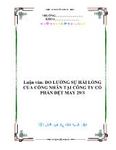 Đề tài Đo lường sự hài lòng của công nhân công ty cổ phần dệt may 29/3