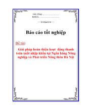 Đề tài Giải pháp hoàn thiện hoạt động thanh toán xuất nhập khẩu tại Ngân hàng Nông nghiệp và Phát triển Nông thôn Hà Nội