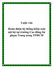 Đề tài Hoàn thiện hệ thống kiểm soát nội bộ tại trường Cao đẳng Sư phạm Trung ương TPHCM