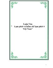 Đề tài Lạm phát và kiềm chế lạm phát ở Việt Nam