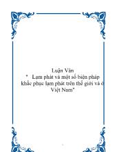 Đề tài Lạm phát và một số biện pháp khắc phục lạm phát trên thế giới và ở Việt Nam