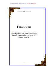 Đề tài Nguyên nhân, thực trạng và giải pháp cần thiết chống dollar hoá trong nền kinh tế nước ta