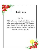 Đề tài Những lĩnh vực pháp luật kinh tế chịu tác động mạnh mẽ nhất sau khi Việt Nam gia nhập tổ chức WTO