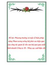 Đề tài Phương hướng biện pháp nâng cao hiệu quả của công tác quản lý vốn sản xuất hiệu quả sản xuất kinh doanh Công ty 20 - Tổng cục hậu cần