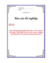 Đề tài Quan hệ thương mại giữa Việt Nam và EU trong 10 năm qua ( 1990-2000) và đề ra triển vọng và những giải pháp thúc đẩy quan hệ thương mại hai bên