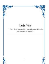 Đề tài Quản lý giá của mặt hàng xăng dầu trong điều kiện hội nhập kinh tế quốc tế