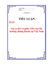 Đề tài Sự ra đời và phát triển của thị trường chứng khoán tại Việt nam