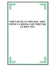 Đề tài Thiết kế môn học điều chỉnh và khống chế nhiệt độ lề điện trở