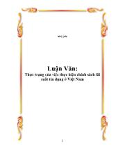 Đề tài Thực trạng của việc thực hiện chính sách lãi suất tín dụng ở Việt Nam