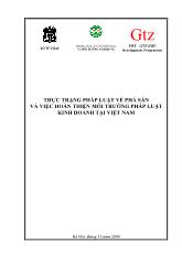Đề tài Thực trạng pháp luật về phá sản và việc hoàn thiện môi trường pháp luật kinh doanh tại Việt Nam