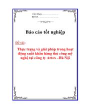Đề tài Thực trạng và giải pháp trong hoạt động xuất khẩu hàng thủ công mỹ nghệ tại công ty Artex – Hà Nội
