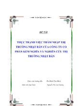 Đề tài Thực trạnh việc thâm nhập thị trường Nhật Bản của công ty cổ phần Kềm Nghĩa và nghiên cứu thị trường Nhật Bản