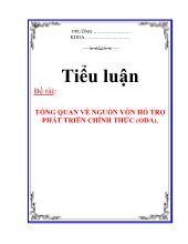Đề tài Tổng quan về nguồn vốn hỗ trợ phát triển chính thức (ODA)