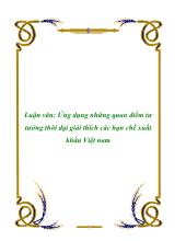 Đề tài Ứng dụng những quan điểm tư tưởng thời đại giải thích các hạn chế xuất khẩu Việt nam