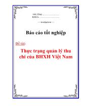 Luận văn Quản lý hoạt động thu - chi BHXH ở Việt Nam