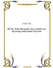 Luận văn Triển khai quyền chọn cổ phiếu trên thị trường chứng khoán Việt Nam
