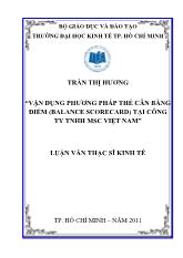 Luận văn Xây dựng phương pháp thẻ điểm Cân Bằng BSC tại công ty TNHH MSC Việt Nam