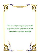 Luận văn Xuất khẩu của Việt Nam sang các nước Bắc Phi, thực trạng và giải pháp