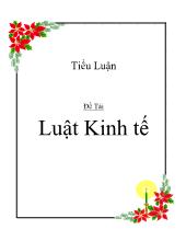 Tiểu luận Luật Kinh tế