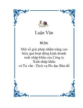 Đề tài Một số giải pháp nhằm nâng cao hiệu quả hoạt động kinh doanh xuất nhập khẩu của công ty xuất nhập khẩu và tư vấn - dịch vụ đo đạc bản đồ