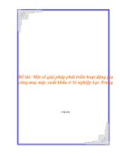 Đề tài Một số giải pháp phát triển hoạt động gia công may mặc xuất khẩu ở Xí nghiệp Lạc Trung