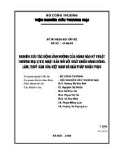 Đề tài Nghiên cứu tác động ảnh hưởng của hàng rào kỹ thuật thương mại (TBT) Nhật Bản đối với xuất khẩu hàng nông, lâm, thuỷ sản của Việt nam và giải pháp khắc phục