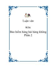 Luận văn Bảo hiểm hàng hải hàng không