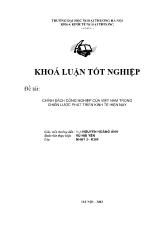 Luận văn Chính sách công nghiệp của Việt Nam trong chiến lược phát triển kinh tế hiện nay