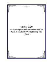 Luận văn Giải pháp phát triển thẻ thanh toán tại Ngân Hàng TMCP Công thương Việt Nam