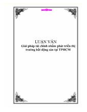 Luận văn Giải pháp tài chính nhằm phát triển thị trường bất động sản tại TPHCM