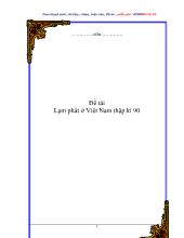 Luận văn Lạm phát ở Việt Nam thập kỉ 90