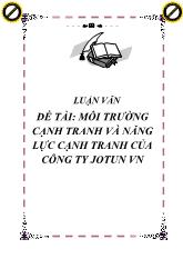 Luận văn Nâng cao năng lực cạnh tranh của công ty sơn Jotun Việt Nam