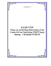 Luận văn Nâng cao sự hài lòng khách hàng về thẻ Connect24 của Ngân hàng TMCP Ngoại thương – Chi nhánh TP.HCM