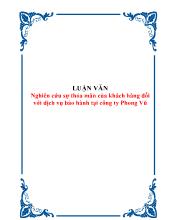 Luận văn Nghiên cứu sự thỏa mãn của khách hàng đối với dịch vụ bảo hành tại công ty Phong Vũ