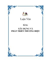 Luận văn Xây dựng và phát triển thương hiệu