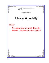 Đề tài Xây dựng ứng dụng từ điển cho Mobile – Dictionary for Mobile