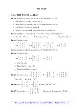 Bài tập đại số tuyến tính - Ma trận
