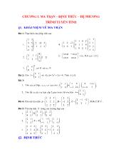 Bài tập đại số tuyến tính - Ma trận - Định Thức - Hệ phương trình tuyến tính