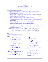 Bài tập Giải tích 2 - Phương trình vi phân