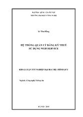 Đề tài Hệ thống quản lý đăng ký thuế sử dụng web service
