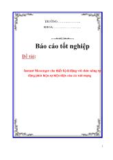 Đề tài Instant Messenger cho thiết bị di động với chức năng tự động phát hiện sự hiện diện của các nút mạng